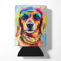 Dachshund Hippie Dawg Can or Bottle Hugger Cooler Sleeve for Standard 12 oz Cans, Insulated Foam Beer & Soda Can Hugger Reusable