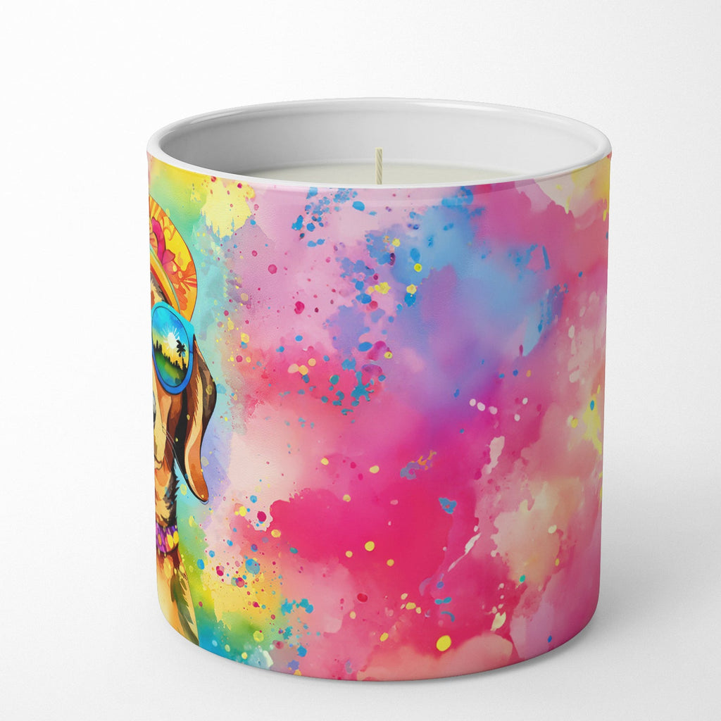 Dachshund Hippie Dawg Decorative Soy Candle Nature Soy Wax Essential Oil Home Decor Ideal for Bedroom Kitchen Bath Office Gift, 10 oz