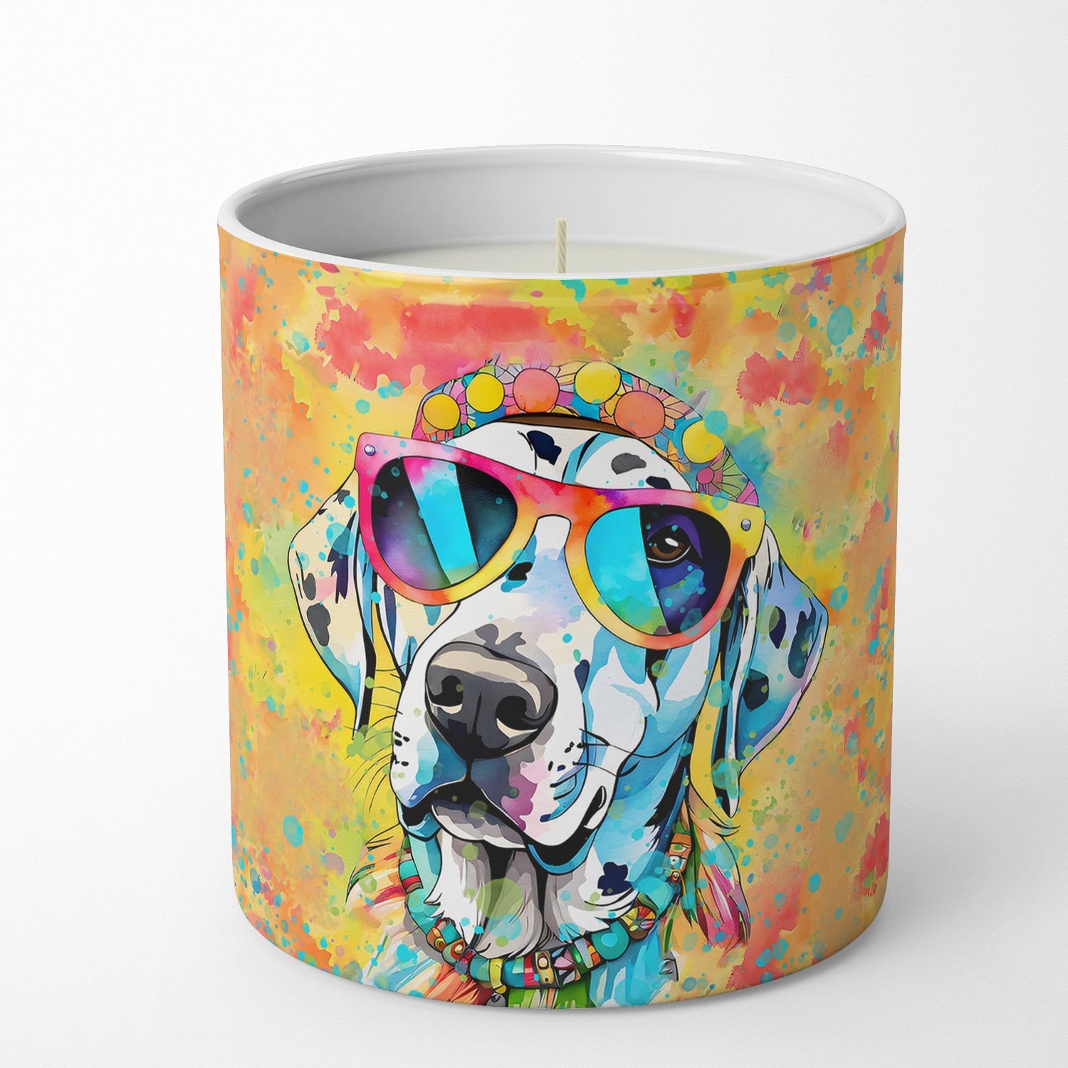 Dalmatian Hippie Dawg Decorative Soy Candle Nature Soy Wax Essential Oil Home Decor Ideal for Bedroom Kitchen Bath Office Gift, 10 oz