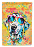 Dalmatian Hippie Dawg House Flag 28x40 Porch Sleeve Pole Decorative Outside Yard Banner Artwork Wall Hanging, Polyester