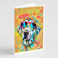 Dalmatian Hippie Dawg Greeting Cards Pack of 8 Blank Cards with Envelopes Whimsical A7 Size 5x7