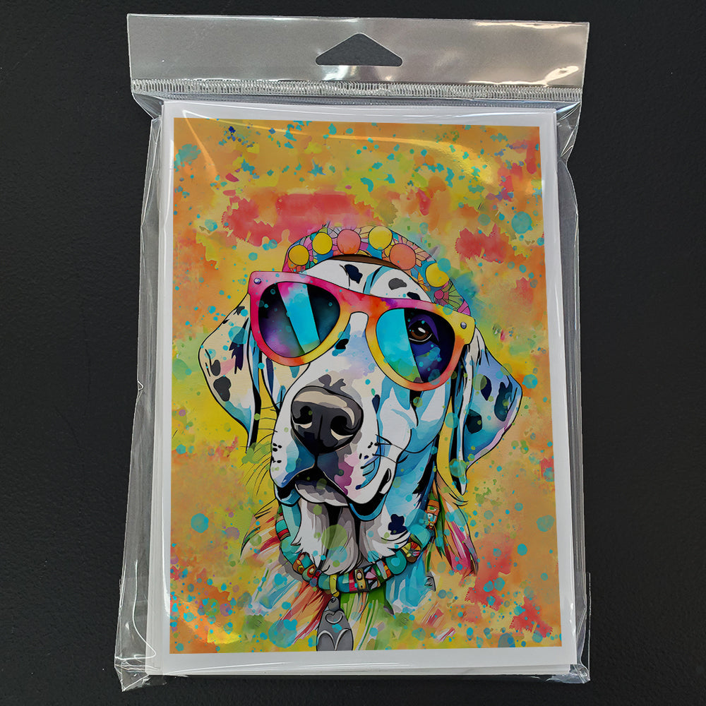 Dalmatian Hippie Dawg Greeting Cards Pack of 8 Blank Cards with Envelopes Whimsical A7 Size 5x7