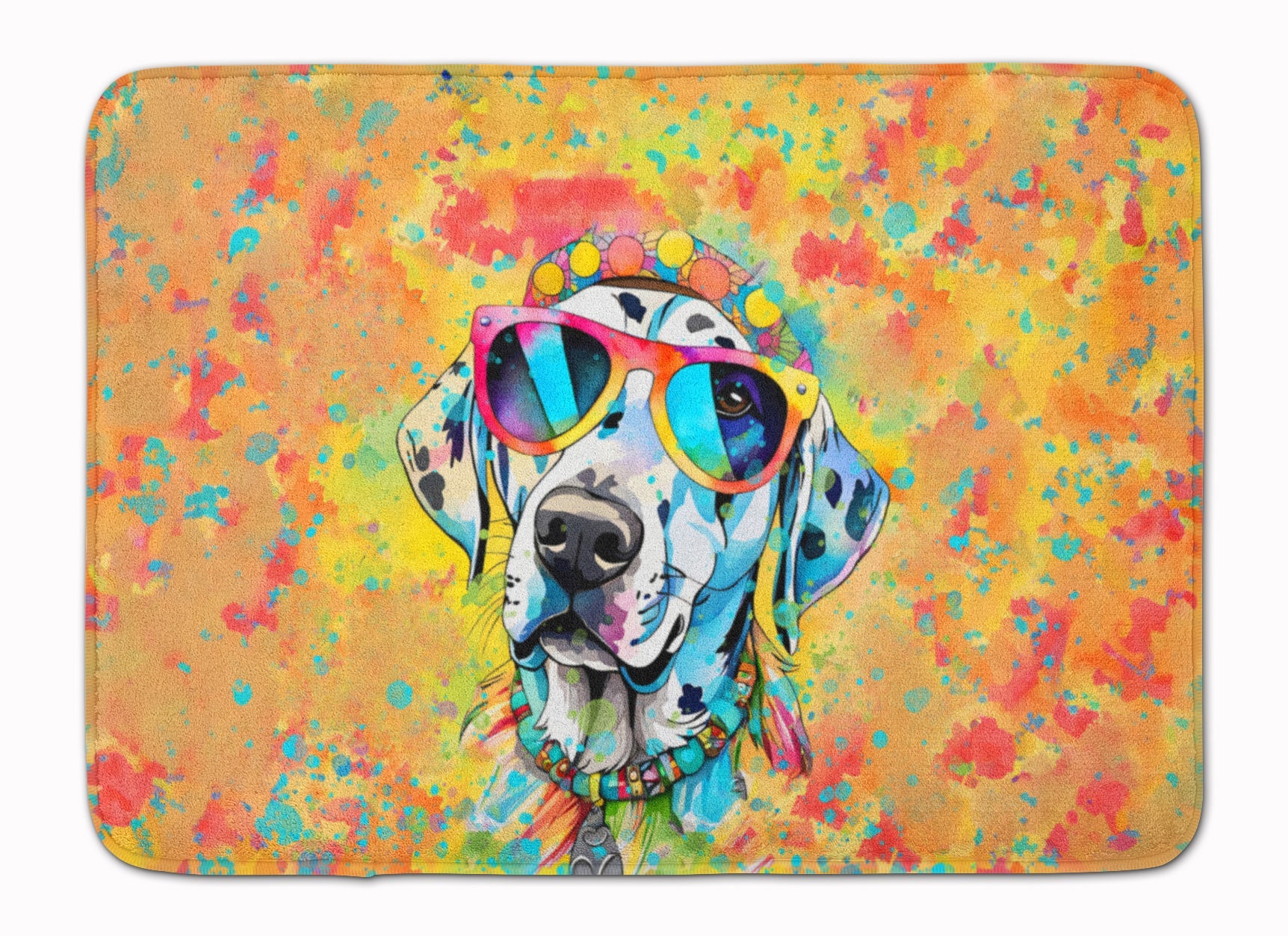 Dalmatian Hippie Dawg Memory Foam Kitchen Mat Machine Washable Anti-Fatigue Cushion Comfort Bath or Kitchen Rug
