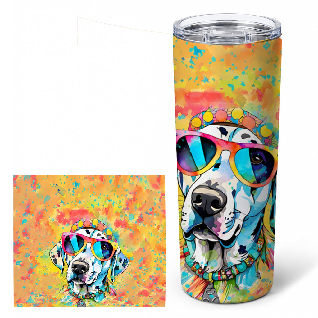 Dalmatian Hippie Dawg Stainless Steel Skinny Tumbler 20 oz Vacuum Double Walled Reusable Insulated Travel Cup
