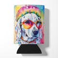 Dalmatian Hippie Dawg Can or Bottle Hugger Cooler Sleeve for Standard 12 oz Cans, Insulated Foam Beer & Soda Can Hugger Reusable