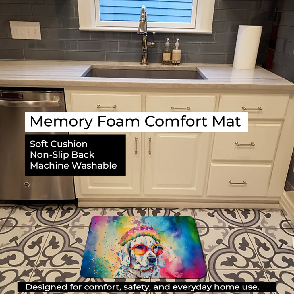 Dalmatian Hippie Dawg Memory Foam Kitchen Mat Machine Washable Anti-Fatigue Cushion Comfort Bath or Kitchen Rug