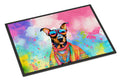 Doberman Pinscher Hippie Dawg Doormat Indoor Outdoor 24H X 36W Front Door Mat Rugs for Entryway, Non Slip Washable Low Pile,