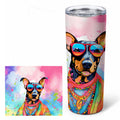 Doberman Pinscher Hippie Dawg Stainless Steel Skinny Tumbler 20 oz Vacuum Double Walled Reusable Insulated Travel Cup