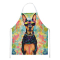 Doberman Pinscher Hippie Dawg Apron Cooking Kitchen Server Baking Crafts Gardening for Adult Women Men, Unisex, Large, Multicolor