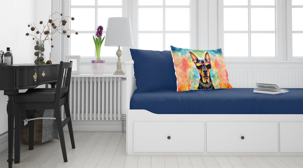 Doberman Pinscher Hippie Dawg Standard Pillowcase Lightweight Super Soft Easy Care Decorative Artwork Pillowcase, Standard
