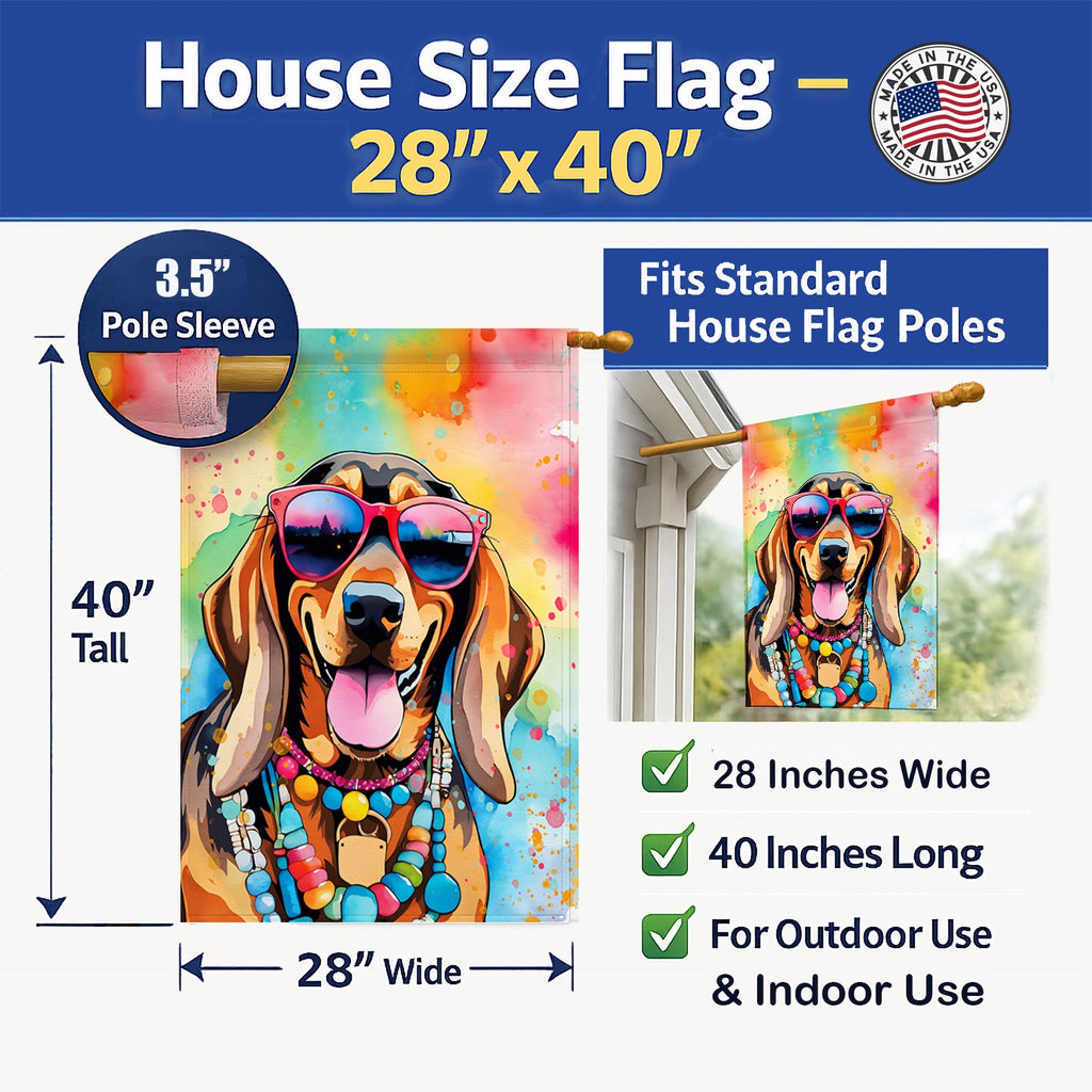 Doberman Pinscher Hippie Dawg House Flag 28x40 Porch Sleeve Pole Decorative Outside Yard Banner Artwork Wall Hanging, Polyester