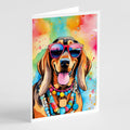 Doberman Pinscher Hippie Dawg Greeting Cards Pack of 8 Blank Cards with Envelopes Whimsical A7 Size 5x7