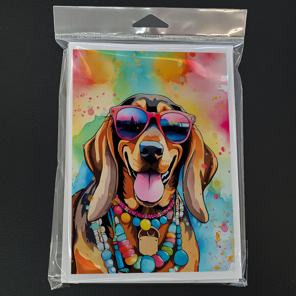 Doberman Pinscher Hippie Dawg Greeting Cards Pack of 8 Blank Cards with Envelopes Whimsical A7 Size 5x7