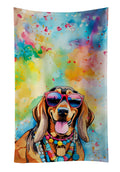 Doberman Pinscher Hippie Dawg Kitchen Towel Velour Plush Front and Cotton Loop Back Machine Washable