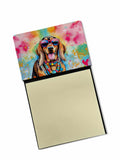 Doberman Pinscher Hippie Dawg Watercolor Sticky Note Holder Refillable Dispenser Desk Accessory 3x3 Pad Gift