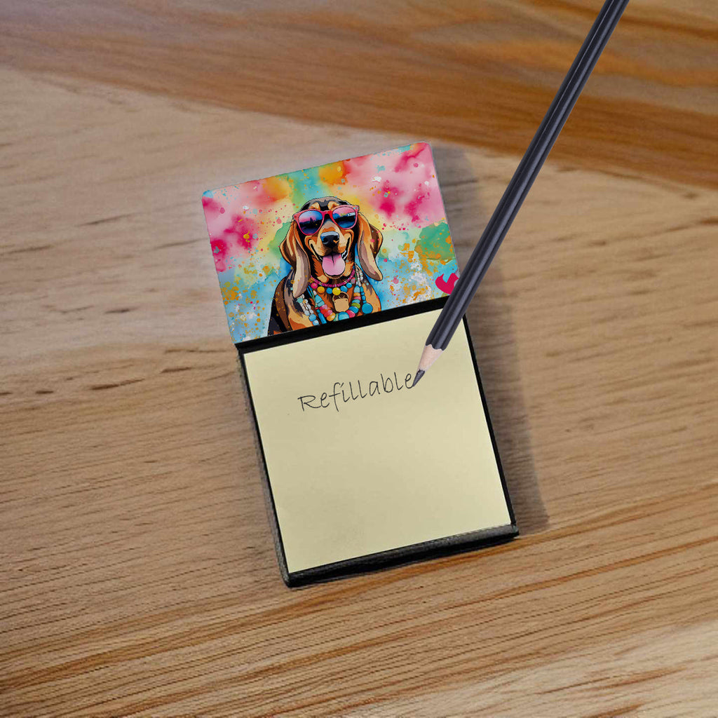Doberman Pinscher Hippie Dawg Watercolor Sticky Note Holder Refillable Dispenser Desk Accessory 3x3 Pad Gift