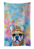 French Bulldog Hippie Dawg Kitchen Towel Velour Plush Front and Cotton Loop Back Machine Washable