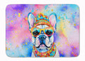 French Bulldog Hippie Dawg Memory Foam Kitchen Mat Machine Washable Anti-Fatigue Cushion Comfort Bath or Kitchen Rug