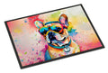 French Bulldog Hippie Dawg Doormat Indoor Outdoor 18H X 27W Front Door Mat Rugs for Entryway, Non Slip Washable