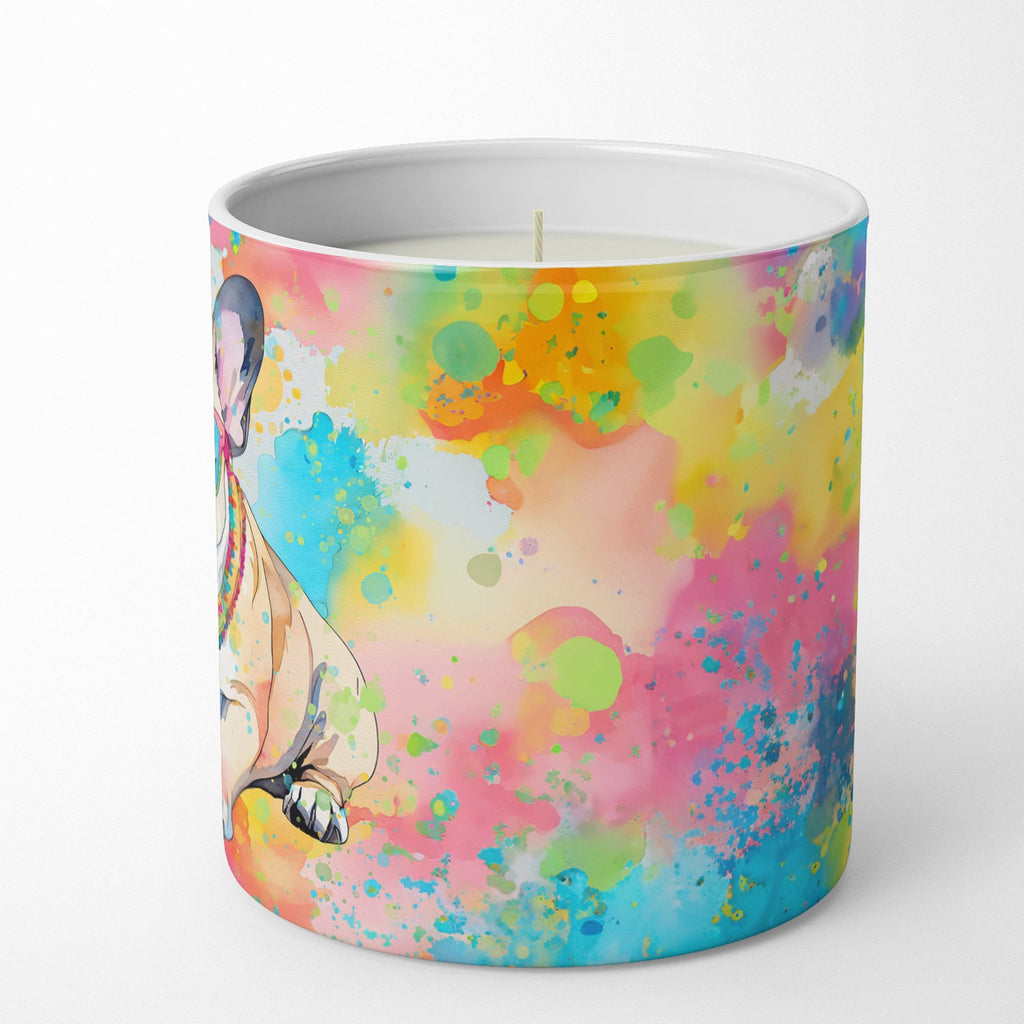 French Bulldog Hippie Dawg Decorative Soy Candle Nature Soy Wax Essential Oil Home Decor Ideal for Bedroom Kitchen Bath Office Gift, 10 oz