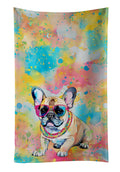 French Bulldog Hippie Dawg Kitchen Towel Velour Plush Front and Cotton Loop Back Machine Washable