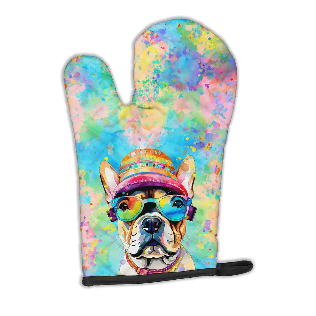 French Bulldog Hippie Dawg Oven Mitt Heat Resistant Thick Oven Mitt for Hot Pans and Oven, Kitchen Mitt Protect Hands, Cooking Baking Glove