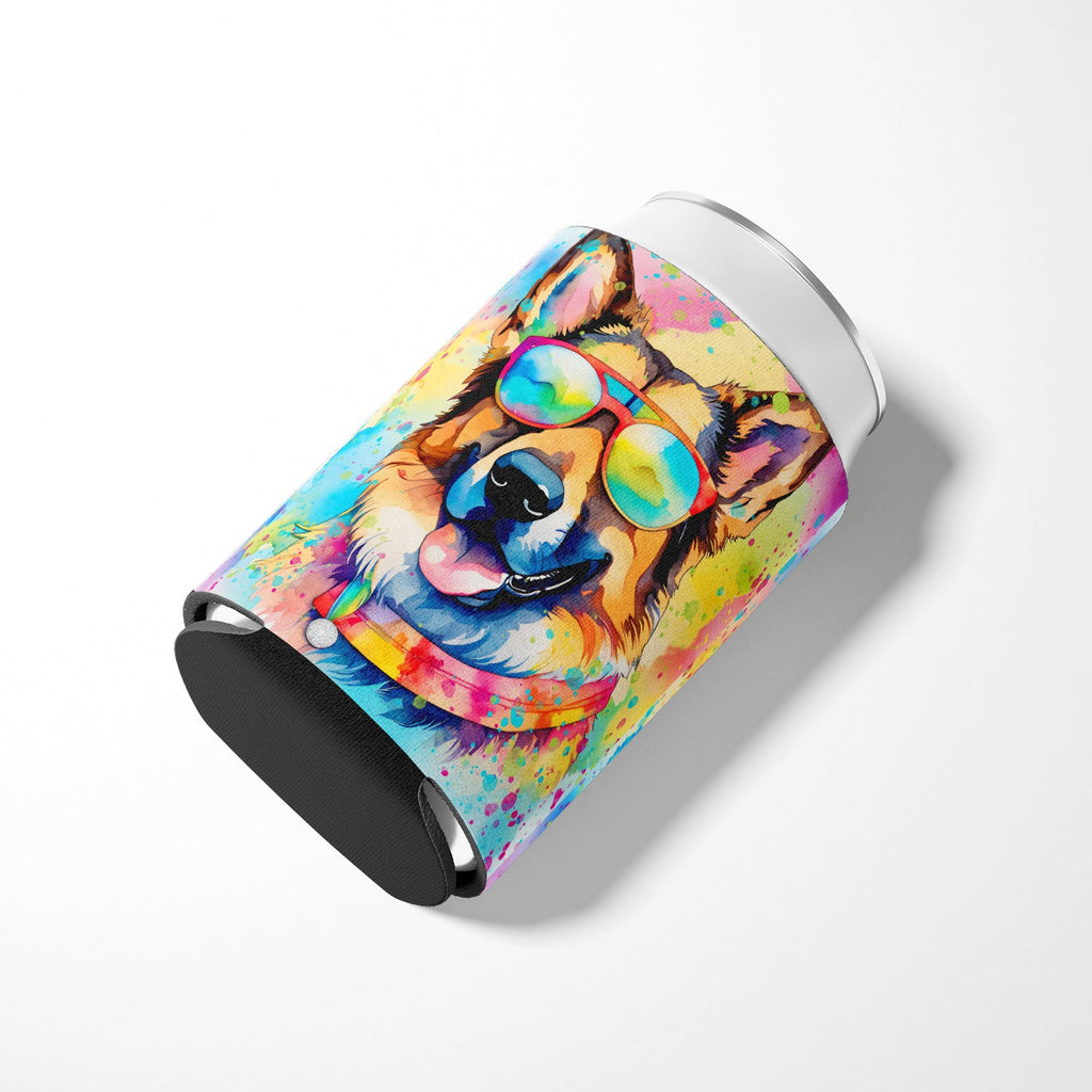 German Shepherd Hippie Dawg Can or Bottle Hugger Cooler Sleeve for Standard 12 oz Cans, Insulated Foam Beer & Soda Can Hugger Reusable