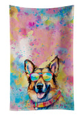 German Shepherd Hippie Dawg Kitchen Towel Velour Plush Front and Cotton Loop Back Machine Washable