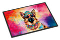 German Shepherd Hippie Dawg Doormat Indoor Outdoor 24H X 36W Front Door Mat Rugs for Entryway, Non Slip Washable Low Pile,
