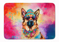 German Shepherd Hippie Dawg Memory Foam Kitchen Mat Machine Washable Anti-Fatigue Cushion Comfort Bath or Kitchen Rug