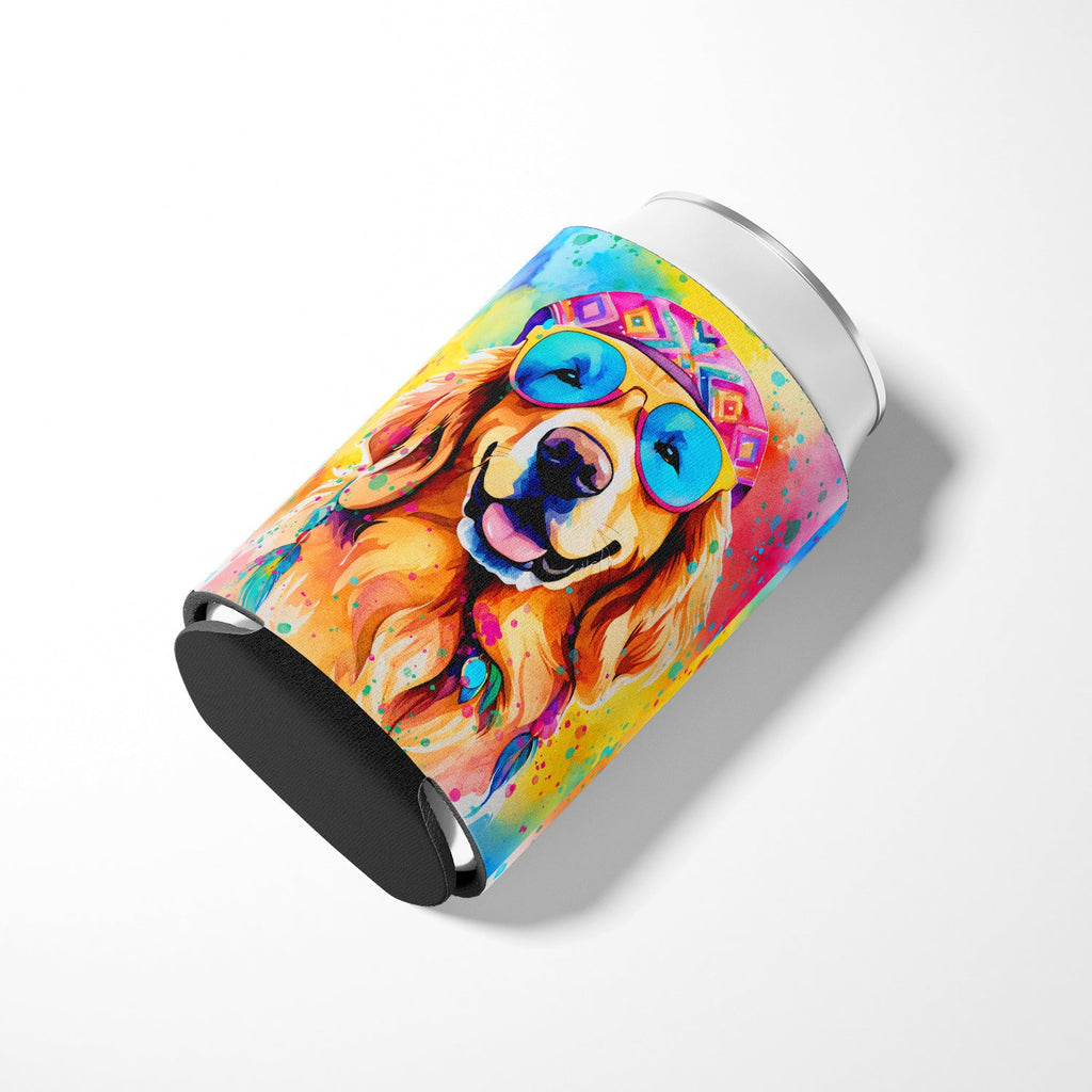 Golden Retriever Hippie Dawg Can or Bottle Hugger Cooler Sleeve for Standard 12 oz Cans, Insulated Foam Beer & Soda Can Hugger Reusable