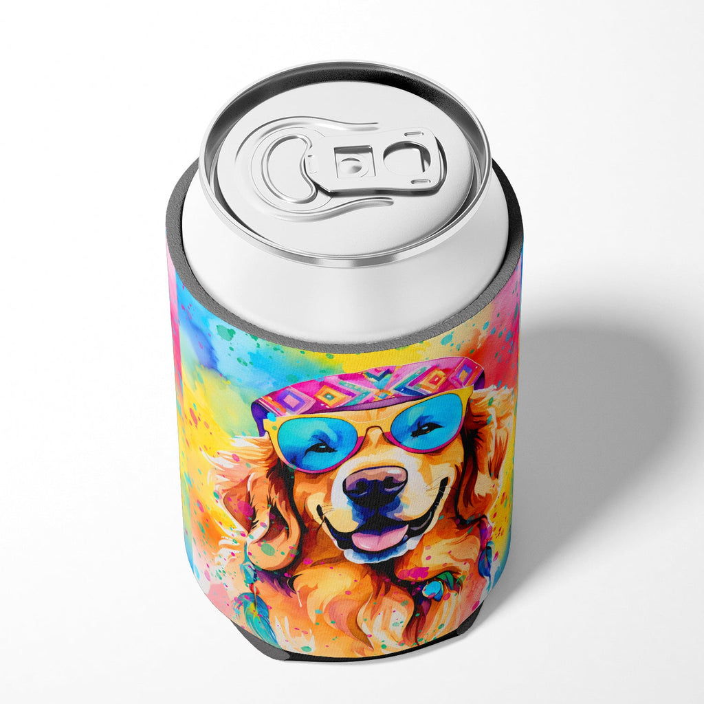 Golden Retriever Hippie Dawg Can or Bottle Hugger Cooler Sleeve for Standard 12 oz Cans, Insulated Foam Beer & Soda Can Hugger Reusable