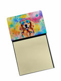 Golden Retriever Hippie Dawg Watercolor Sticky Note Holder Refillable Dispenser Desk Accessory 3x3 Pad Gift