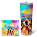 Golden Retriever Hippie Dawg Stainless Steel Skinny Tumbler 20 oz Vacuum Double Walled Reusable Insulated Travel Cup