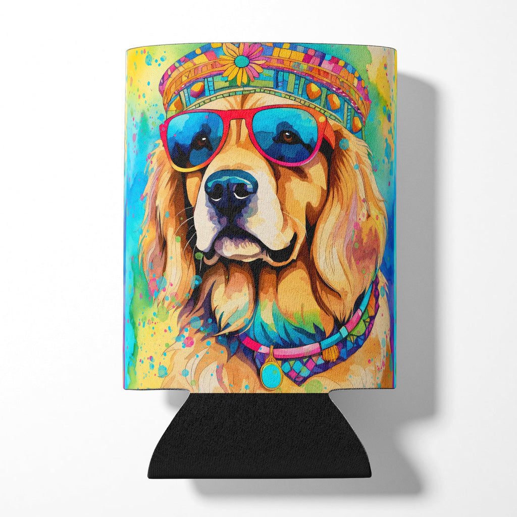 Golden Retriever Hippie Dawg Can or Bottle Hugger Cooler Sleeve for Standard 12 oz Cans, Insulated Foam Beer & Soda Can Hugger Reusable