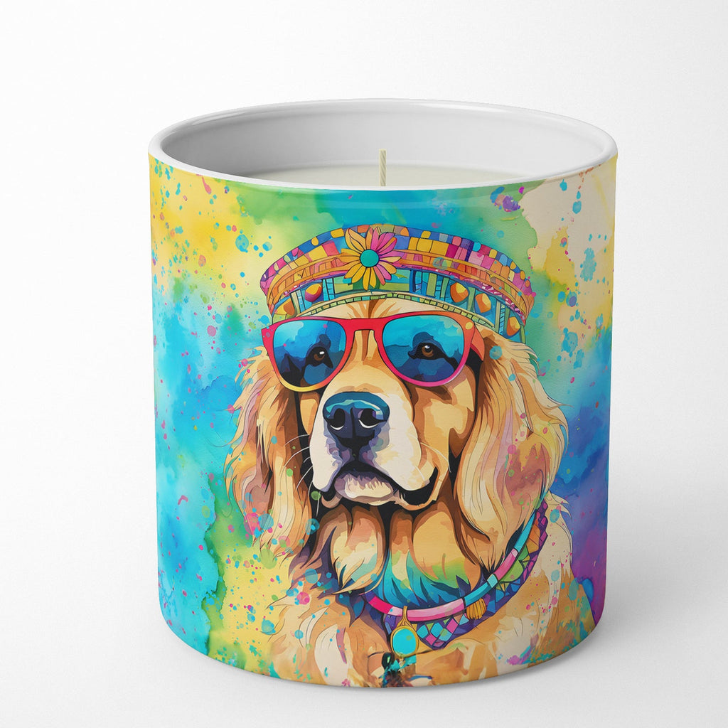 Golden Retriever Hippie Dawg Decorative Soy Candle Nature Soy Wax Essential Oil Home Decor Ideal for Bedroom Kitchen Bath Office Gift, 10 oz