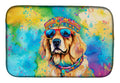 Golden Retriever Hippie Dawg Dish Drying Mat Absorbent Dish Drying Mat Pad for Kitchen Counter Dish Drainer Mat for Countertop, 14 x 21", Multicolor