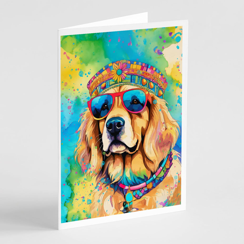 Golden Retriever Hippie Dawg Greeting Cards Pack of 8 Blank Cards with Envelopes Whimsical A7 Size 5x7