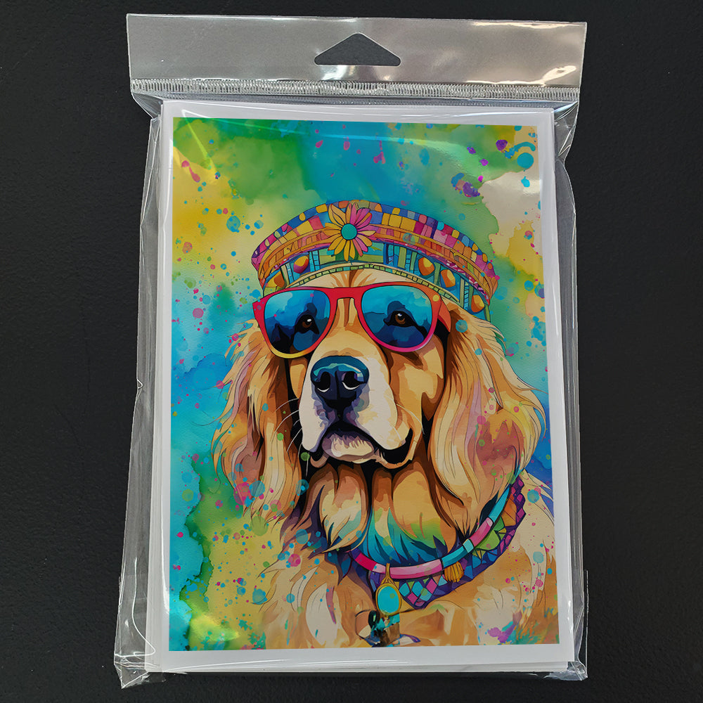 Golden Retriever Hippie Dawg Greeting Cards Pack of 8 Blank Cards with Envelopes Whimsical A7 Size 5x7