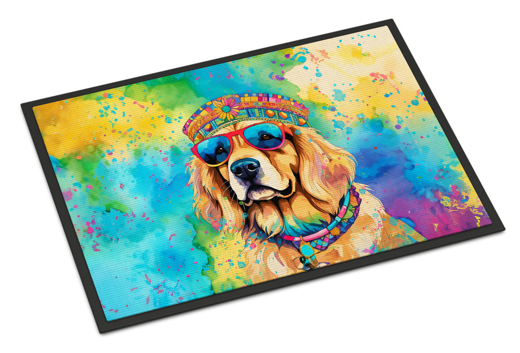 Golden Retriever Hippie Dawg Doormat Indoor Outdoor 24H X 36W Front Door Mat Rugs for Entryway, Non Slip Washable Low Pile,