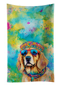 Golden Retriever Hippie Dawg Kitchen Towel Velour Plush Front and Cotton Loop Back Machine Washable