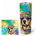 Golden Retriever Hippie Dawg Stainless Steel Skinny Tumbler 20 oz Vacuum Double Walled Reusable Insulated Travel Cup