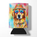 Golden Retriever Hippie Dawg Can or Bottle Hugger Cooler Sleeve for Standard 12 oz Cans, Insulated Foam Beer & Soda Can Hugger Reusable