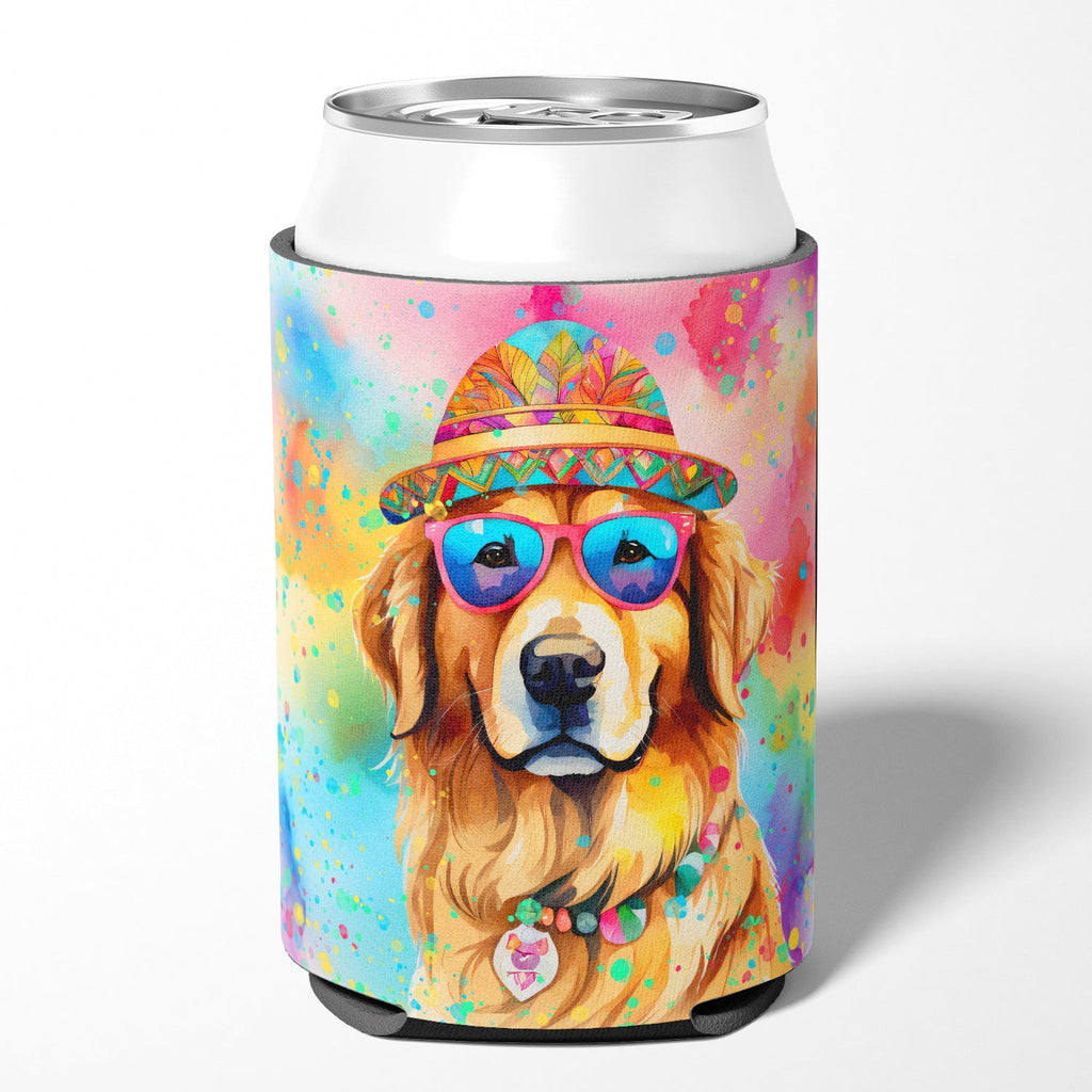 Golden Retriever Hippie Dawg Can or Bottle Hugger Cooler Sleeve for Standard 12 oz Cans, Insulated Foam Beer & Soda Can Hugger Reusable