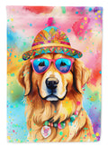 Golden Retriever Hippie Dawg House Flag 28x40 Porch Sleeve Pole Decorative Outside Yard Banner Artwork Wall Hanging, Polyester