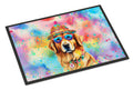 Golden Retriever Hippie Dawg Doormat Indoor Outdoor 18H X 27W Front Door Mat Rugs for Entryway, Non Slip Washable
