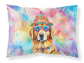 Golden Retriever Hippie Dawg Standard Pillowcase Lightweight Super Soft Easy Care Decorative Artwork Pillowcase, Standard