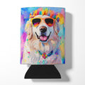 Great Pyrenees Hippie Dawg Can or Bottle Hugger Cooler Sleeve for Standard 12 oz Cans, Insulated Foam Beer & Soda Can Hugger Reusable
