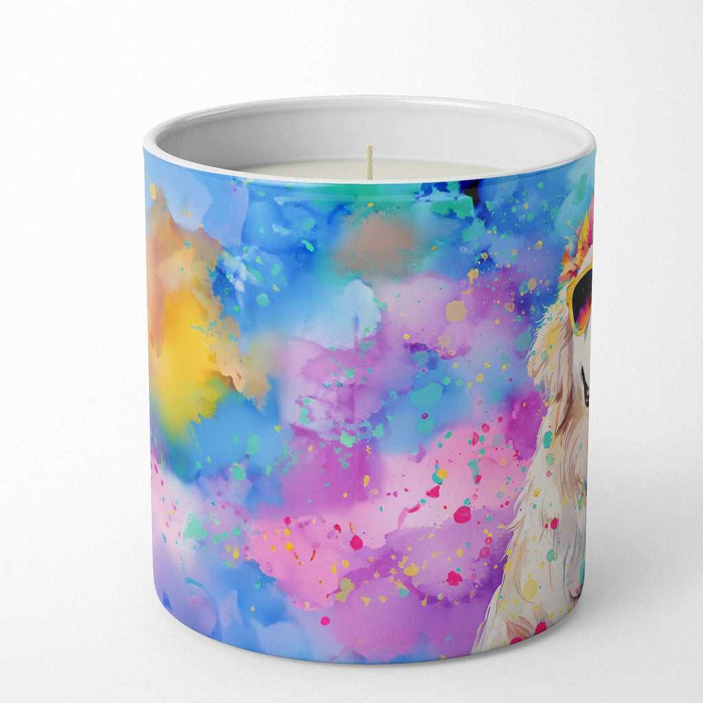Great Pyrenees Hippie Dawg Decorative Soy Candle Nature Soy Wax Essential Oil Home Decor Ideal for Bedroom Kitchen Bath Office Gift, 10 oz