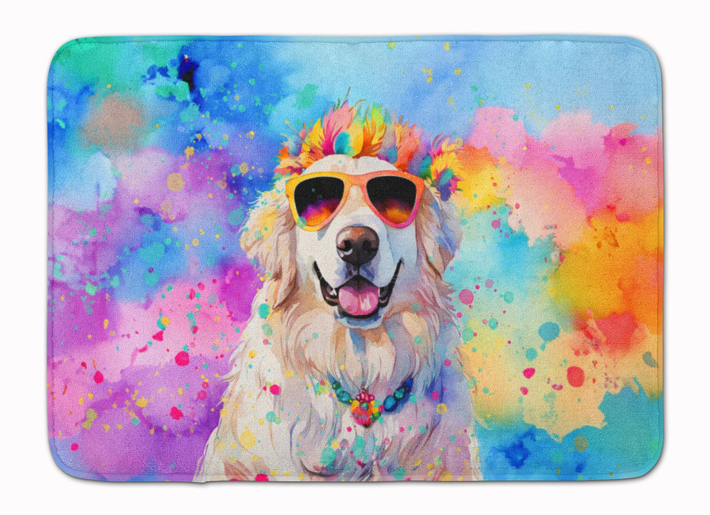 Great Pyrenees Hippie Dawg Memory Foam Kitchen Mat Machine Washable Anti-Fatigue Cushion Comfort Bath or Kitchen Rug